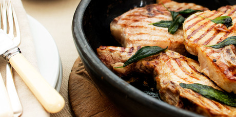 Stewed apples are a great side dish to grilled pork chops served with sage butter. Photo / Babiche Martens