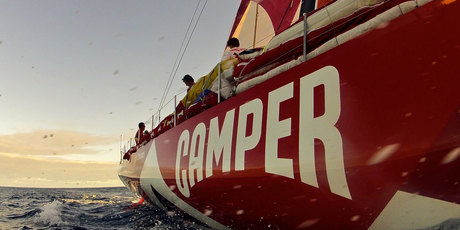 Team New Zealand's Camper are fighting for the lead in what is shaping up to be a key 24 hours in leg seven of the Volvo Ocean Race. Photo / Hamish Hooper.