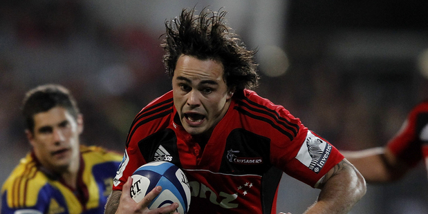 Zac Guilford of the Crusaders breaks away to score a try during the round 15 Super Rugby match between the Crusaders and the Highlanders. Photo / Getty Images.