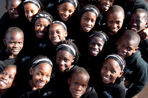 Members of the Watoto Choir during a visit to Life FM studio. Photo / Dean Purcell