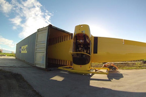 The two-seater plane has been sent to Los Angeles in a container. Photo / Supplied