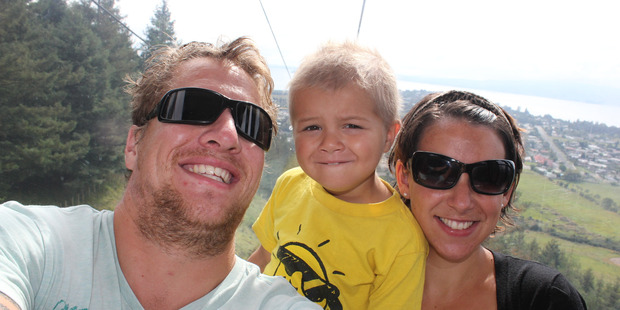 Ryan and Keri Topperwien say Chace is a very clever little boy 'and knows that if we are there, then he will be OK'. Photo / Supplied