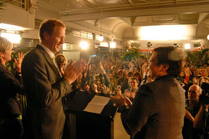 Metiria Turei and Russel Norman address the party faithful. Photo / NZ Herald
