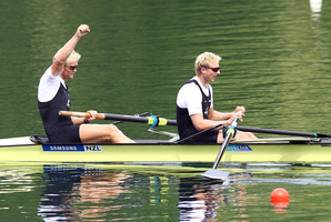 Eric Murray and Hamish Bond won in Lucerne to remain unbeaten since 2009. Photo / Getty Images