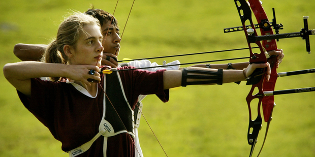 At One Tree Hill in Auckland enthusiasts fire arrow after arrow to perfect their scores. Photo / Greg Bowker