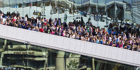 Fans queue to see Justin Bieber in Oslo. Photo / AP