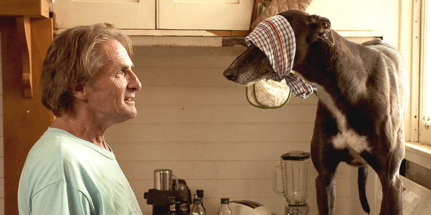 Mick Innes as trainer Marty in a scene from Hounds. Photo / Supplied