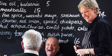 Jo Raj, co-owner of the Tasting Shed, exudes a genuine warmth that's infectious. Photo / Doug Sherring