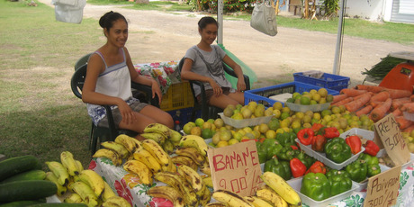 Fresh fruit and vegetables for sale at Papeete's daily market. Photo / Sophie Bond