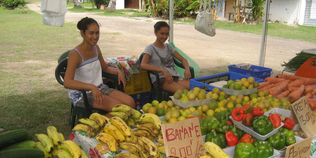 Fresh fruit and vegetables for sale at Papeete's daily market. Photo / Sophie Bond