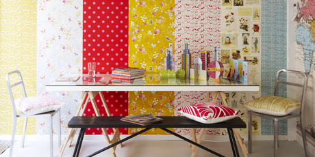 Pip Studio wallpaper and vintage world map mural from Paper Room. Photo / Supplied