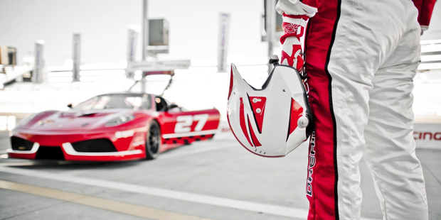 The Dream Racing Circuit at the Las Vegas Motor Speedway allows petrolheads to race a Ferrari F430 GT at speeds of up to 200km/h. Photo / Supplied