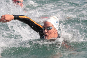 Cool water temperatures and strong tides are expected to favour Cara Baker (pictured) and the New Zealand swimmers in the final Olympic qualifier for the 10km open water swim. Photo / Greg Bowker.