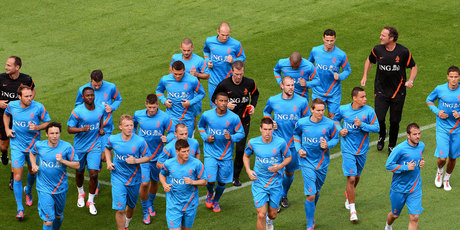 The Holland squad was racially abused during a training run at Stadion Miejski in Poland. Photo / AP.