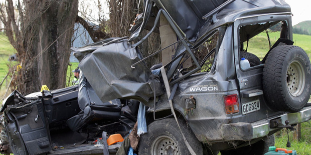 Four people were killed when a four wheel drive crashed in a paddock near Putorino, Hawkes Bay. Photo / SNPA, John Cowpland. Photo / Hawke's Bay Today