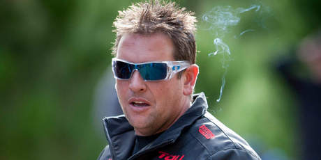 Lotto winner Trevor looked relaxed as he chatted to mates about his Californian spending spree. Photo / Greg Bowker