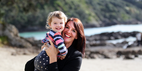 Ana Schwarz with Sienna at Waiheke. Photo / Doug Sherring