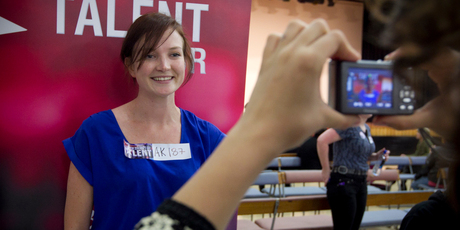Journalist Amelia Wade auditions for New Zealand's Got Talent auditions at Epsom Girls Grammar. Photo / Natalie Slade