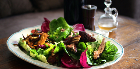 Duck salad with caramelised fennel and bitter leaves. Photo / Doug Sherring