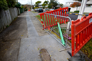 Chorus is unhappy at work carried out by a contractor on Bassett Rd, Parnell. Photo / Dean Purcell