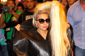 Lady Gaga poses for photos in Indonesia. Photo / AP