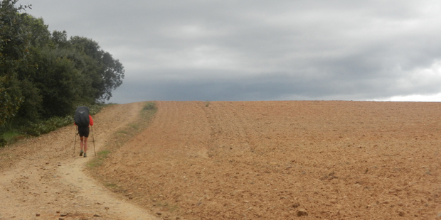Walking into Astorga. Photo / Simon Winter