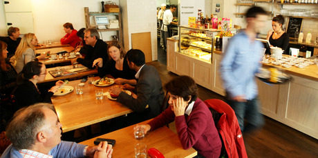 Some effort has been made at L'Assiette to soften the grim industrial interior. Photo / Janna Dixon