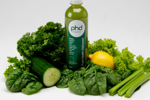 The green juice is packed with seven different fruits and vegetables.
Photo / Supplied