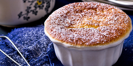 Individual lemon delicious puddings. Photo / Babiche Martens