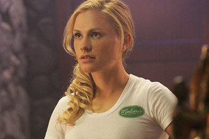 Anna Paquin in one of the T-shirts from True Blood that she no longer fits. Photo / Supplied