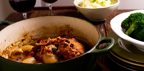 Braised rabbit with sherry and oranges. Photo / Babiche Martens