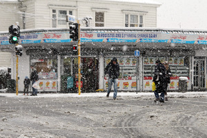 Christchurch pedestrians watch their step. Photo / Christchurch Star