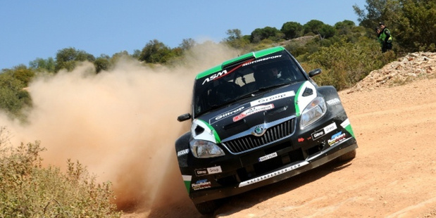 Hayden Paddon and John Kennard in action during shakedown for Rally Portugal. Photo / Honza Fronek