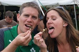 Brian Phelan and Rebecca Dore at the 2012 Wildfoods Festival. Photo / Supplied