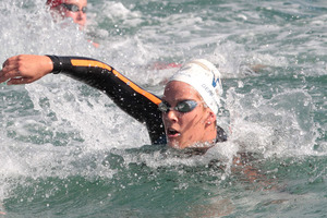 Cara Baker finished just two seconds off an automatic spot for the London Olympics in the marathon open water swim qualifying race in Portugal today. Photo / Getty Images.
