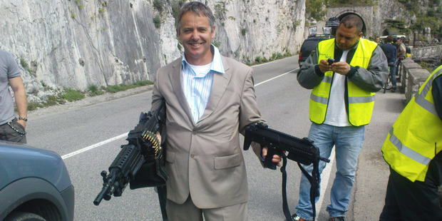 Neil Cunningham during the filming of James Bond movie Quantam of Solace. Photo / Supplied