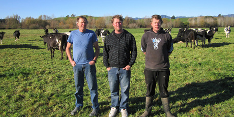 Tony de Groot and his sons John and Michael. Photo / Supplied