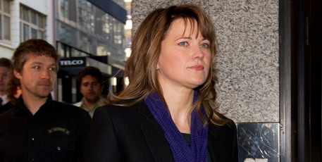 Actress Lucy Lawless arrives at the Auckland District Court. Photo / Brett Phibbs
