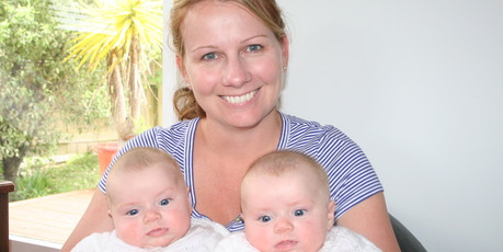 Nicole Francis with her twins Alexia, left and Sharna on the right. Photo / Supplied