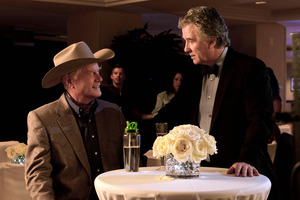 Larry Hagman as J.R. Ewing, left, and Patrick Duffy as Bobby Ewing in a scene from 'Dallas'. Photo / TNT