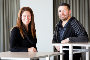 Hairdressers Sara Allsop and Jock Robson from Dharma Salon. Photo / NZ Herald