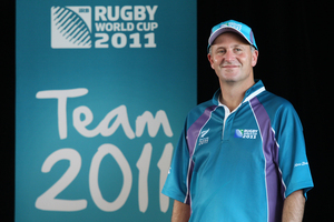 Prime Minister John Key has taken on many roles for his country, including modelling Rugby World Cup volunteer gear. Photo / Natalie Slade
