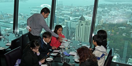 Revolving restaurant Orbit has striking views, but the whole experience lacks the wow factor. Photo / Supplied Revolving restaurant Orbit has striking views, but the whole experience lacks the wow factor. Photo / Supplied
