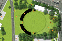 A concept landscape plan for the proposal to turn Victoria Park in Downtown Auckland into a cricket test venue. Picture / supplied A concept landscape plan for the proposal to turn Victoria Park in Downtown Auckland into a cricket test venue. Picture / supplied