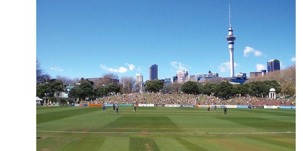 A visualisation for the proposal to turn Victoria Park in Downtown Auckland into a cricket test venue. Photo / supplied.