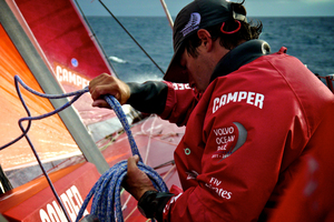 Camper skipper Chris Nicholson is confident that they can recover the lost miles. Photo / ETNZ