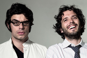 The first show of Flight of the Conchords' blockbusting New Zealand tour is shrouded in secrecy. Photo / Supplied