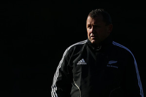 Assistant coach Ian Foster looks on during an All Blacks training session. Photo / Getty Images