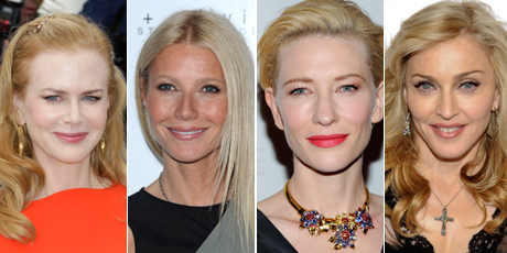 Nicole Kidman, Gwyneth Paltrow, Cate Blanchett and Madonna all defy their age with their perfect skin. Photo / AP Nicole Kidman, Gwyneth Paltrow, Cate Blanchett and Madonna all defy their age with their perfect skin. Photo / AP