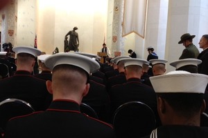 Ceremonies in Wellington yesterday involved US Marine Corps personnel. Photo / Audrey Young